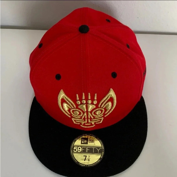 New Era LOUISVILLE BATS MURCIELAGOS COPA HAT MILB GOLD BASEBALL SIZE 7 7/8 - Picture 6 of 12